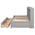 thumbnail image 2 of Bellemave Twin Size Platform Bed with Bookcases and Drawers Space Saving Twin Storage Platform Bed Frame with Built-in Shelves for Teens No Box Spring Needed, Gray, 2 of 11