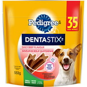 PEDIGREE DENTASTIX Oral Care Dog Treats for Small Dogs - Beef, 35 Sticks