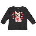 thumbnail image 3 of Inktastic Adorable French Bulldog with Hearts Boys or Girls Long Sleeve Toddler T-Shirt, 3 of 5