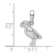 thumbnail image 5 of Auriga Fine Jewelry 925 Sterling Silver Rhodium-Plated Polished Puffin Bird Pendant for Women, 5 of 6