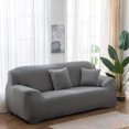 thumbnail image 5 of Stretch Elastic, Anti-Wrinkle, Pure Color Slipcover For 1-4 Seater Sofas For Moving Living Room Furniture (2 Seater, Gray), 5 of 7