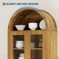 thumbnail image 5 of 71in Tall Kitchen Pantry Cabinet, Arched Bookcase Farmhouse Cupboard Storage Cabinets with Adjustable Shelves, Natrual Oak, 5 of 7