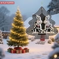 thumbnail image 4 of Stylish Metal Hanging Christmas Tree Wind Spinner - Decorative Garden Spinner with Concentric White Line Pattern for Festive Yards, 4 of 7