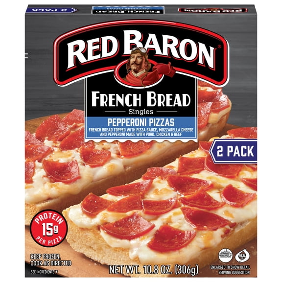 Red Baron Pepperoni French Bread Frozen Personal Pizza, 10.8 oz 2 Pack