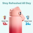thumbnail image 5 of Daluvenix Kids Water Bottle with Straw Lid 12oz，Leakproof toddler Water Bottle for School, Insulated Stainless Steel Water Bottles for Kids BPA Free, Gradient Blue+Gradient Red(2 pack), 5 of 9