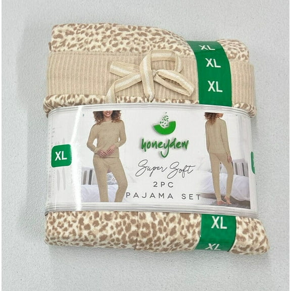 Honeydew Women’s Hacci Lounge PJ Set, 2-Piece Size: XL, Color: Calm Cheetah