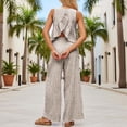 thumbnail image 6 of Women's Plaid Print Crew Neck Sleeveless Top and Straight Leg Pants Set Casual Modern Two Piece Ensemble XL, 6 of 6