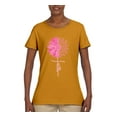 thumbnail image 2 of Wild Bobby, Faith Pink Ribbon Sunflower, Breast Cancer Awareness, Women Graphic Tee, Gold, Medium, 2 of 5