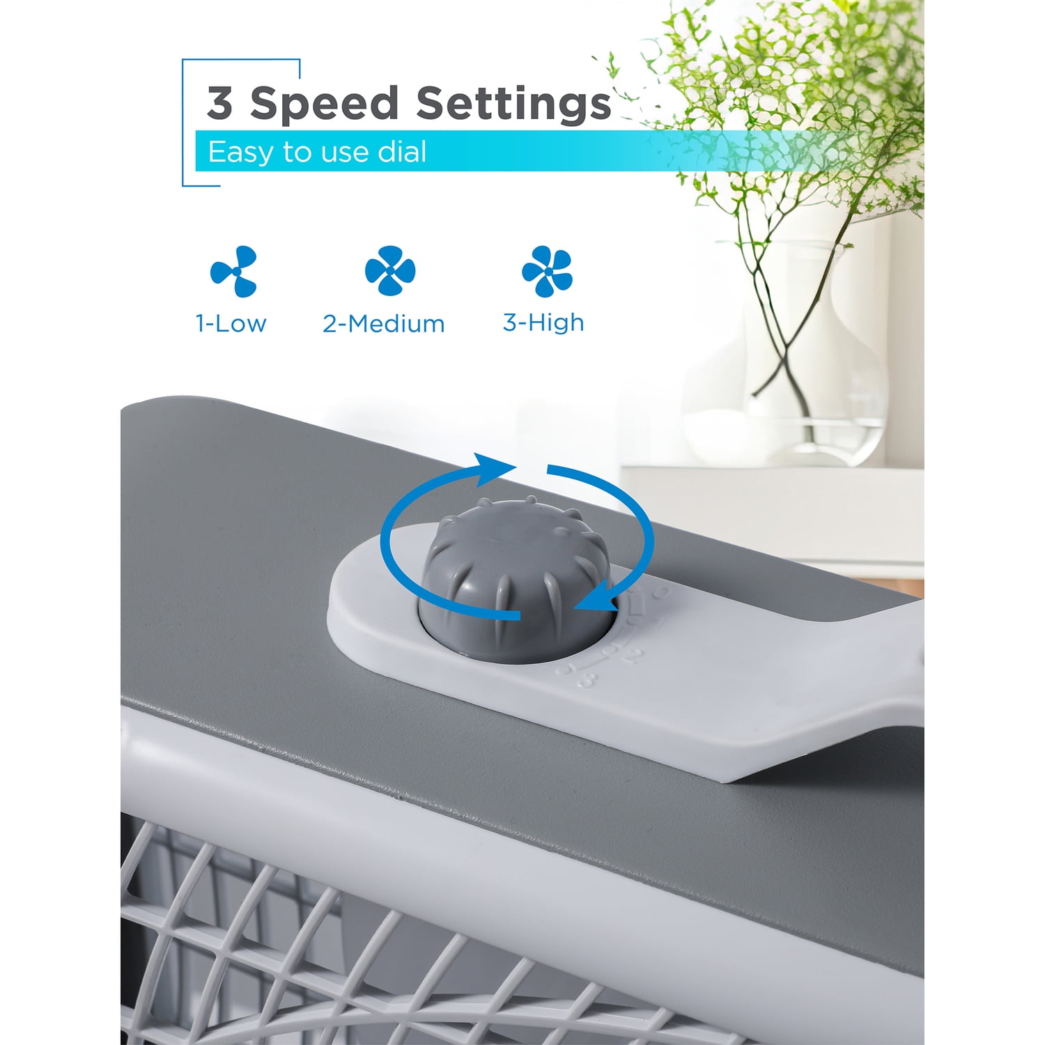 BLACK+DECKER BFB20SW 20-In. 3-Speed Portable Box Fan with Carrying Handle and Recessed Cord Storage, White