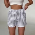 thumbnail image 2 of Admvng Womens Vertical Striped Shorts Elastic Waist Relaxed Fit Casual Shorts, 2 of 5