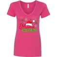 thumbnail image 3 of Inktastic Mama Claus with Christmas Santa Hat and Snowflakes Women's V-Neck T-Shirt, 3 of 5