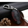 thumbnail image 7 of 1 x Remote 3 Buttons Key Case Bag Fob Holder Leather Cover Chain For Benz, 7 of 7