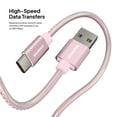 thumbnail image 5 of Powertek USB-A to USB-C (Type-C) Metallic Shine Pastel Charging Cable, 6 ft, Pink, 5 of 7