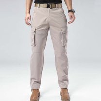 Aueoeo Cargo Pants For Men Straight-Fits Stretch Pant Relaxed Fits Pants Outdoor Pants, Lightweight Work Hiking Pants Khaki X-Large