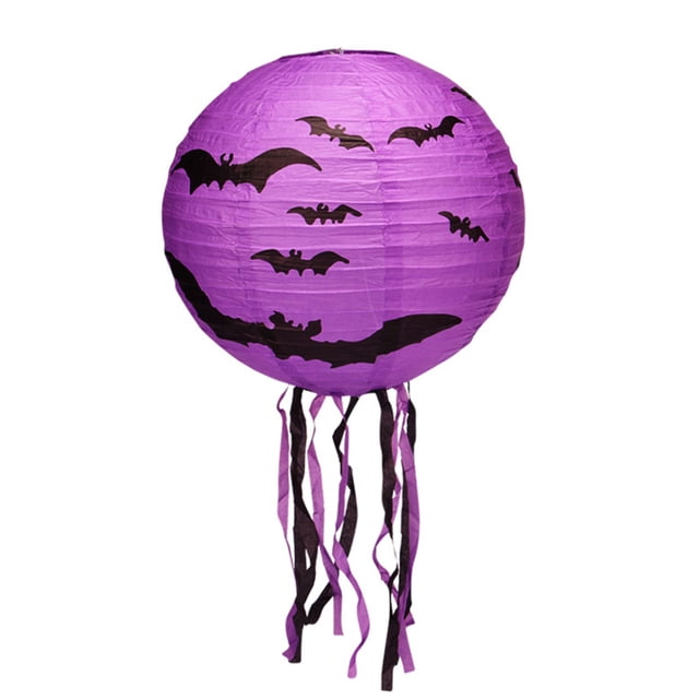 Yuarrent Linterna de papel de calabaza plegable 3D, decoraciones de Halloween, Festival de fantasmas, atmósfera, murciélago, araña, farol de papel, Kits de decoración para fiestas No.02 Yuarrent JJ25685-02