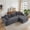 106" Gray, variant on 95" Cloud Sectional Boneless Couches for Living Room, Modular L Shaped Couch with Deep Seat Left Facing Chaise & Side Pockets, Corduroy Memory Foam 3 Seater Sofa for Apartment, No Assembly, Black