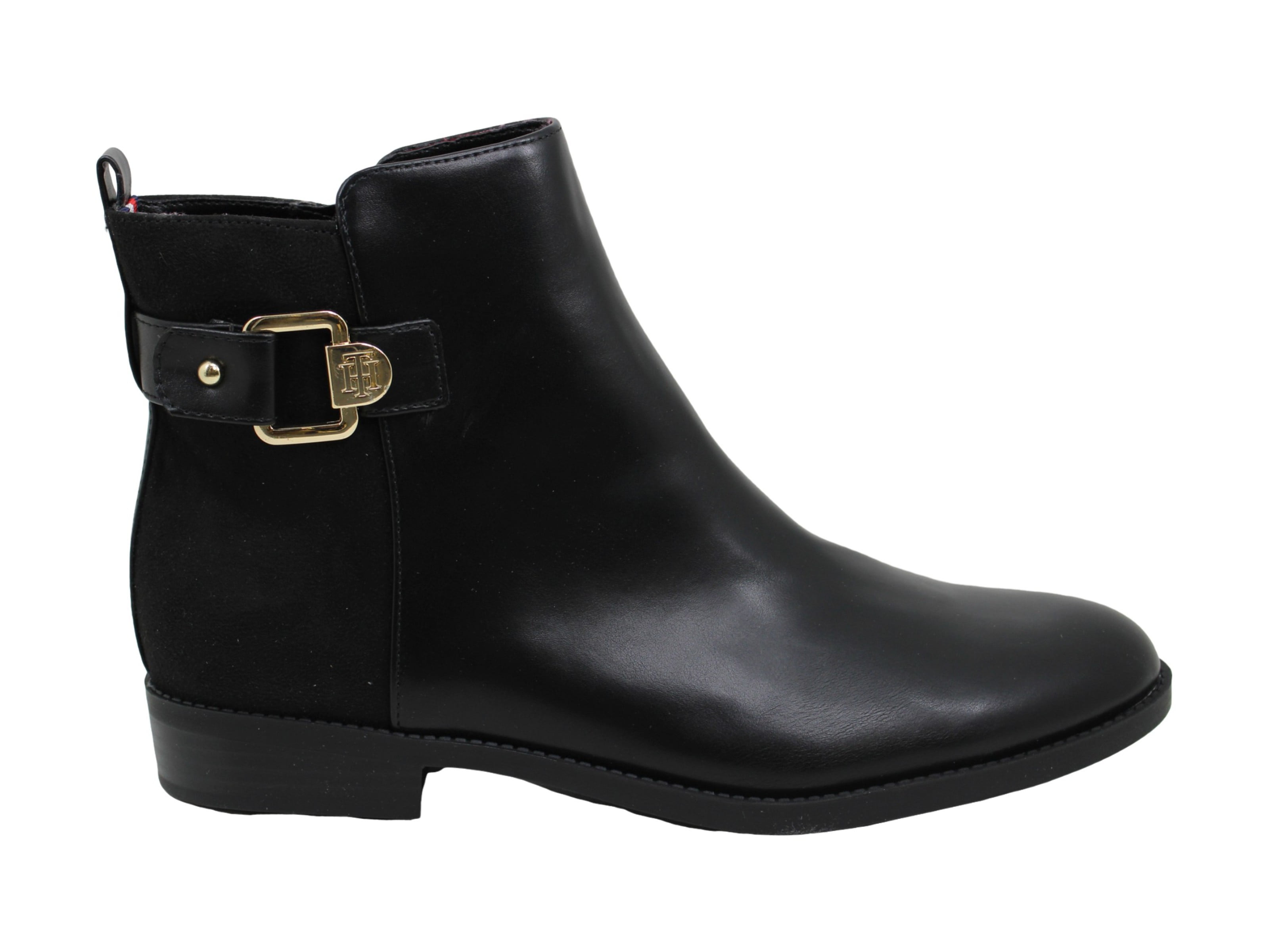 tommy hilfiger signature tape buckle biker boots