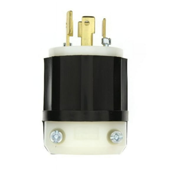 Leviton 2761 30 Amp, 277/480 Volt 3PY, NEMA L19-30P, 4P, 4W, Locking Plug, Industrial Grade, Non-Grounding - Black-White