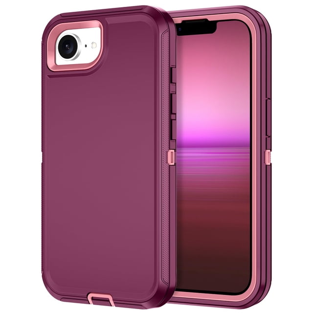 Funda I-HONVA para iPhone 16e, a prueba de golpes, polvo y caídas, color morado