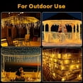 thumbnail image 4 of LNGOOR 1 PC  Solar Icicle Lights Outdoor  LED Christmas Hanging Lights String 8 Modes  96 LED With 16 String  Fairy Lights  For Ceiling Balcony Patio Garden  Christmas Tree  Wall  Wedding, 4 of 7