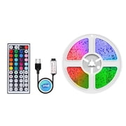 Mistaha USB RGB 2M LED Strip Light with 44-Key Remote Control - 5V Atmosphere Lighting for Desktop, 5050 LEDs, IP20 Waterproof, Static Bag Included