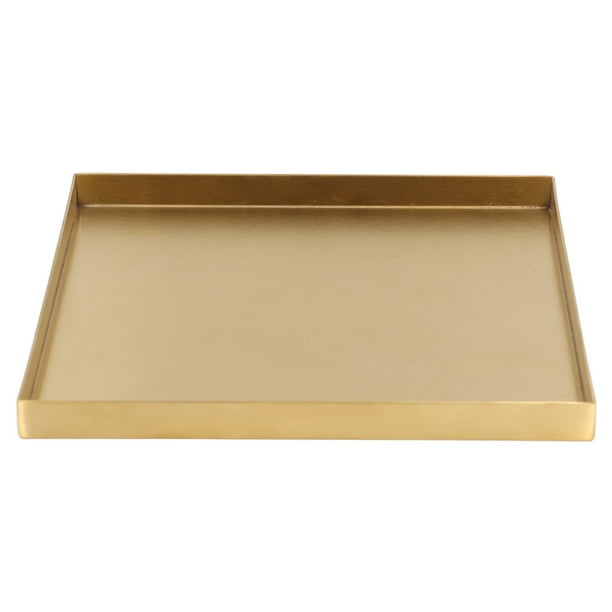 Bandeja decorativa de acero inoxidable para organización de joyas y maquillaje en bares y restaurantes