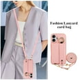 thumbnail image 3 of ELEHOLD Case for iPhone 16 Plus, Shockproof PU Leather Crossbody Wallet Case with Wrist Strap & Kickstand & Card Holder,Pink, 3 of 8