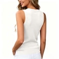thumbnail image 4 of Dwellite Sleeveless Sweater Tops for Women Summer Dressy Crew Neck Knit Tank Tops Spring Business Casual Work Shirts Blouses White M, 4 of 4