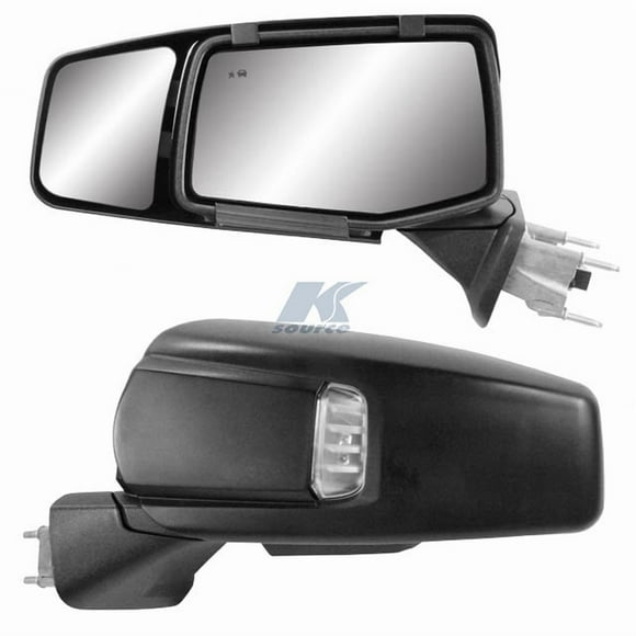 K-Source Exterior Towing Mirror 80930 Snap & Zap; Snap On; Manual; Black; Pair
