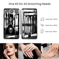 thumbnail image 3 of 19 PCS Nail Clippers Manicure Set, Stainless Steel Professional Grooming Pedicure Tool Kits with Portable Case, Black, 3 of 7