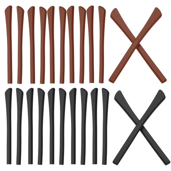 Uxcell Glasses End Tips Eyeglass Anti Slip Ear Sock Pieces Tube Sleeve Silicone Style 2, Black Brown 12 Pairs