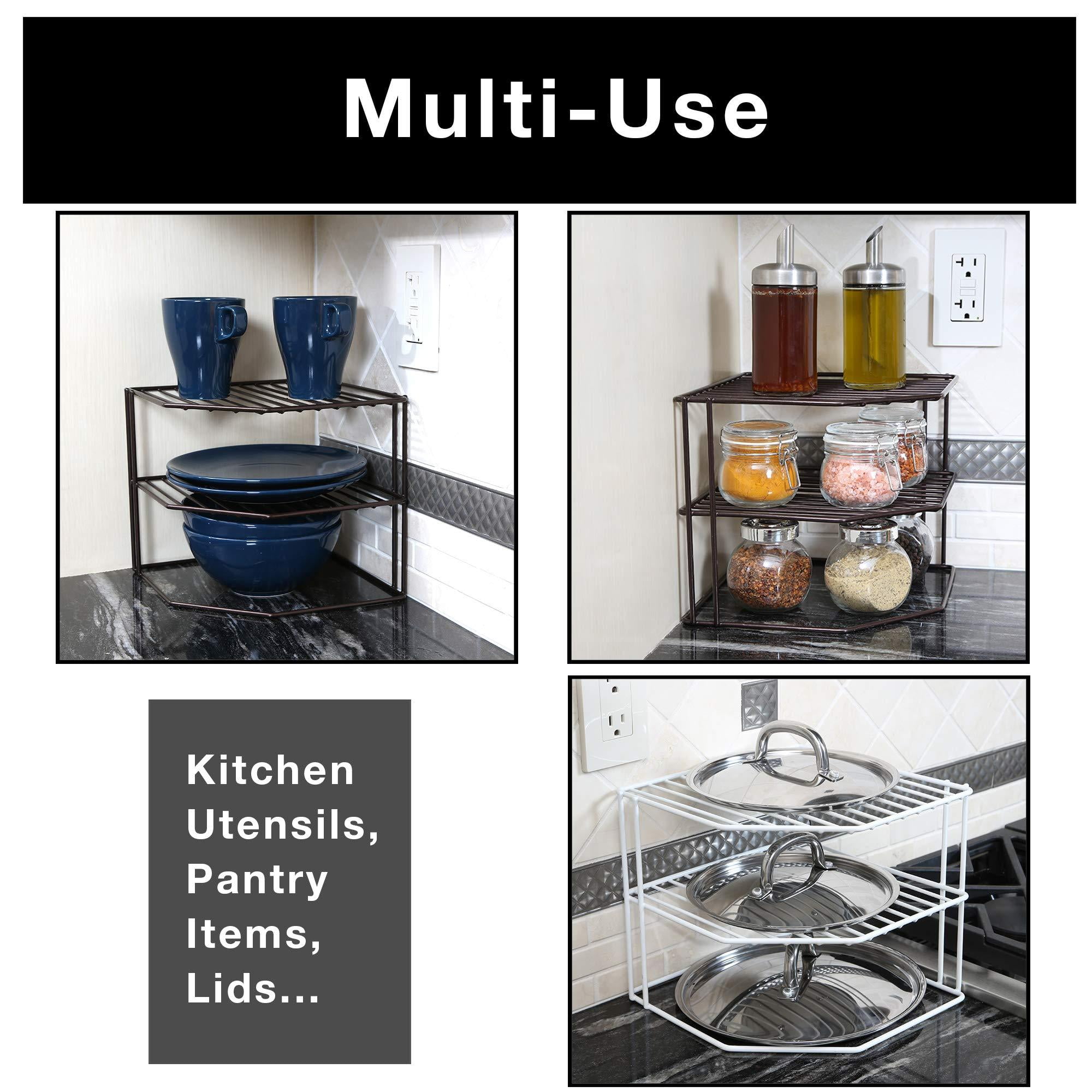 kitchen cabinet organizer shelf white made by designtm smart design 3 tier kitchen corner shelf rack steel metal frame rust resistant finish cups dishes cabinet pantry organization kitchen 9 x kitchen cabinet organizer shelf white made by designtm smart design 3 tier kitchen corner shelf rack steel metal frame rust resistant finish cups dishes cabinet pantry organization kitchen 9 x
