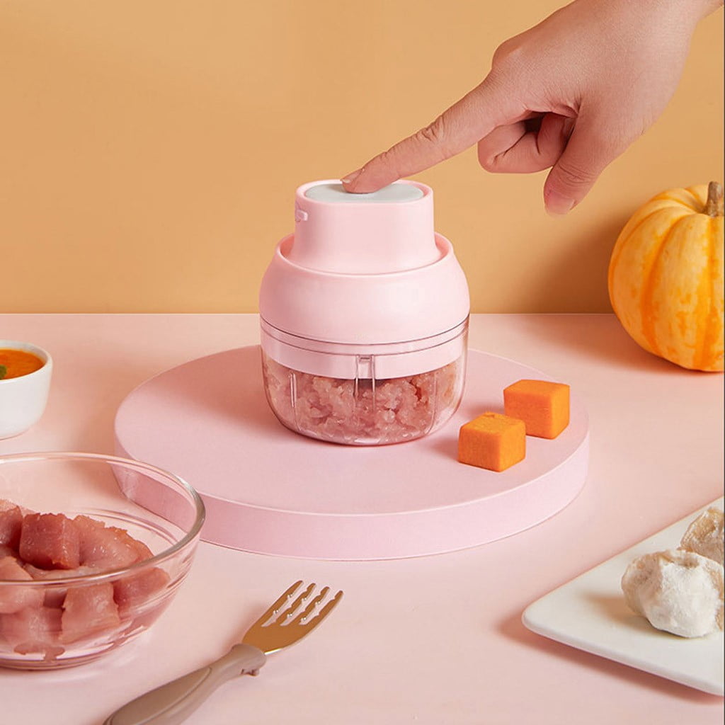 LSLJS Electric Garlic Chopper,Mini Portable Vegetable Chopper,Wireless Food Processor USB Rechargeable Kitchen Masher Food Chopper, Vegetable Blender Kitchen Tool for Ginger, Chili, Fruit, Meat