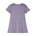 thumbnail image 5 of CYRBOKO Girls Nightgowns, Casual Short Sleeve Soft Striped Girls Pajamas Red Size 9-10 T, 5 of 6