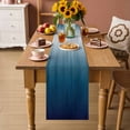 thumbnail image 2 of Navy Blue Ombre Table Runner - 72 Inch Long Contemporary Gradient Abstract Art Cotton and Linen Blended Dress Scarves Farmhouse Table Runner for Kitchen Dining, Coffee Table, 13" x 72", 2 of 8