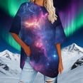 thumbnail image 2 of Wang6 Womens Short Sleeve Graphic Tshirts Shirts Trendy Plus Size Tie Dye Printed Long Tops Causal Crew Neck Loose Fit Tees Black2 XXL, 2 of 4