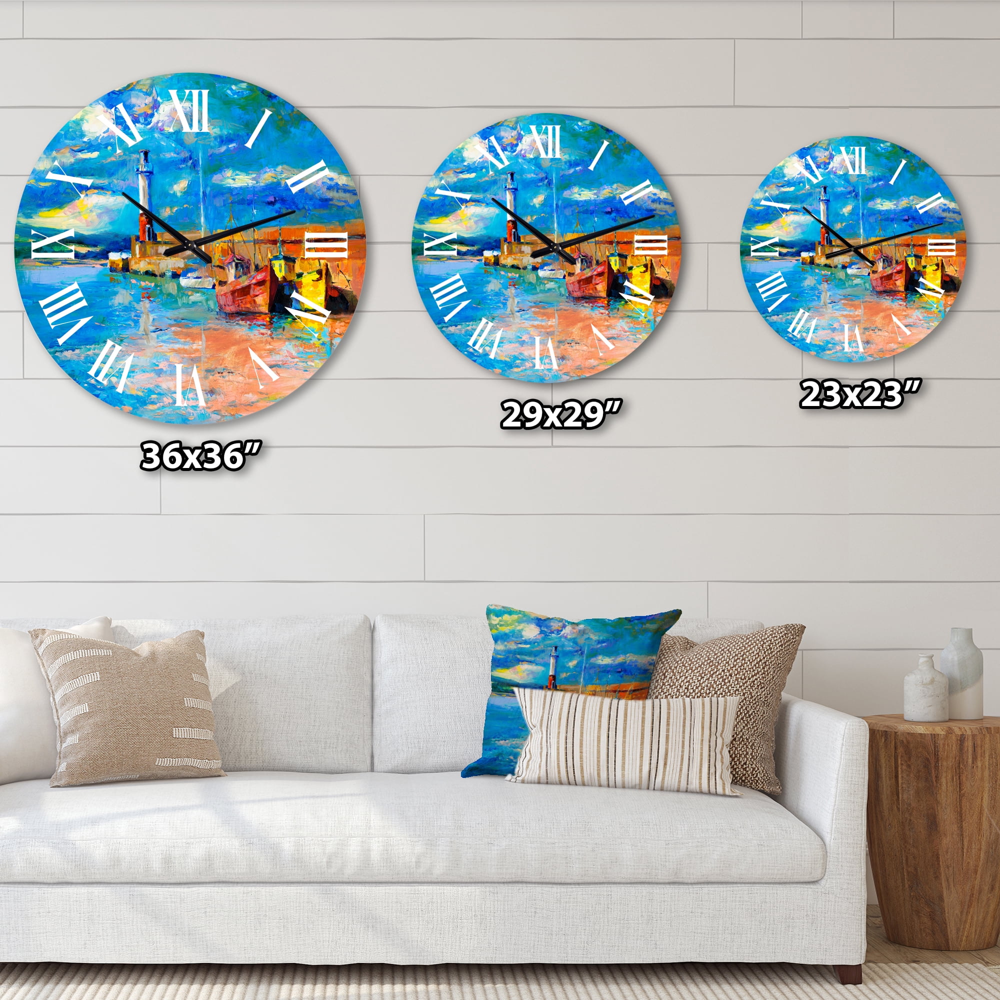 Designart 1 in Coastal Wall Clock