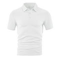 thumbnail image 2 of Fznquz White Mens Big and Tall Polo Shirts Dress Casual Work Polos Summer Slim Fit T-Shirts S, 2 of 4