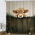 thumbnail image 2 of Farmhouse Highland Cow Shower Curtain,Rustic Flowers Plants Cow Bathtub Curtain,Country Home Camping Lodge Bathroom Decoration with Hooks,12pcs Hooks, 70X84 IN, 2 of 4