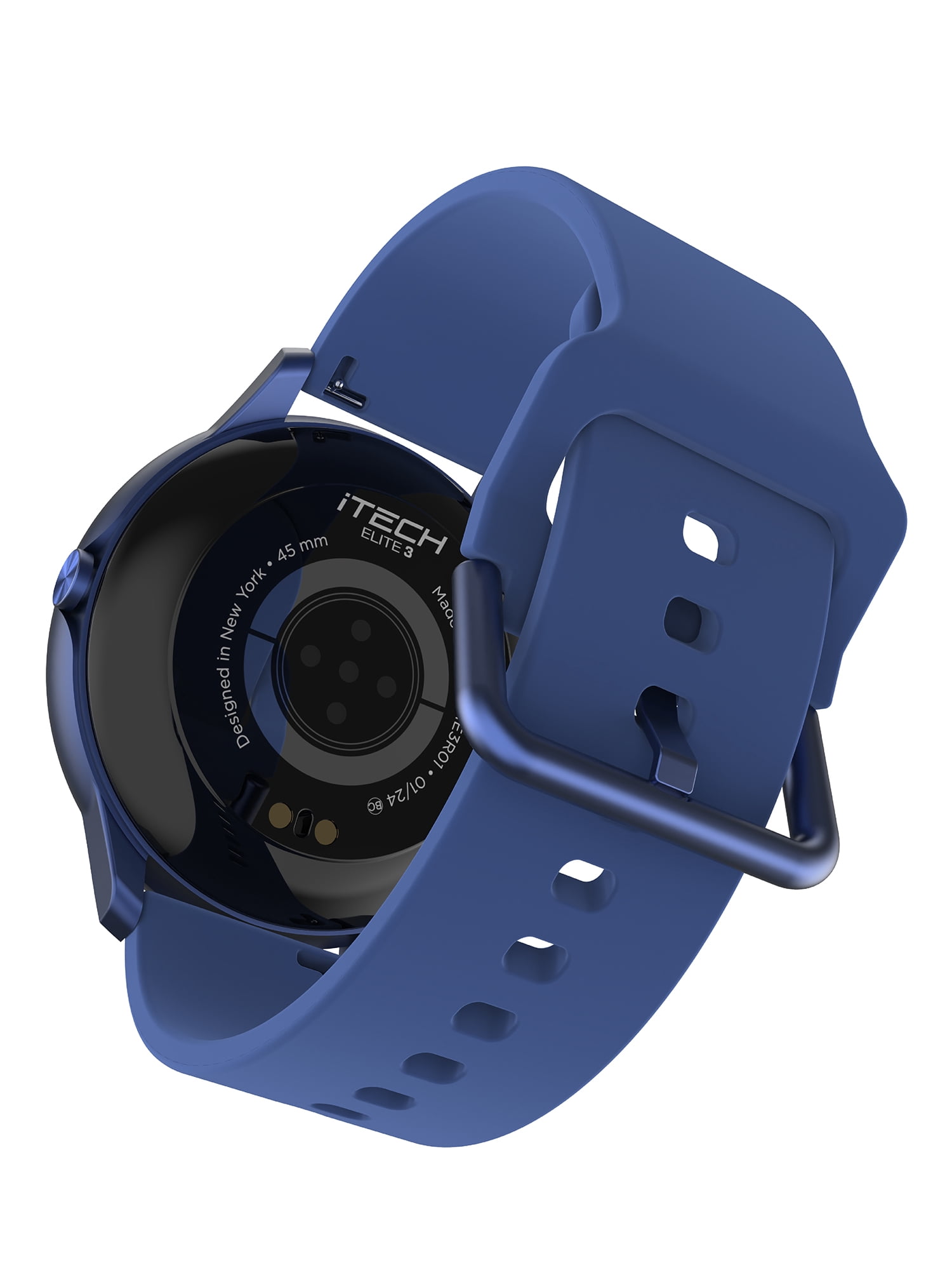iTech Elite 3 Unisex Adult Smart Watch, Blue, Silicone Strap