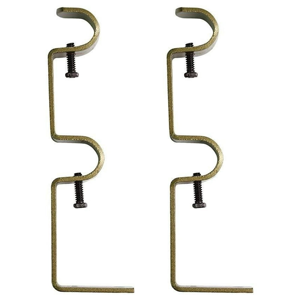 Urbanest Double Curtain Rod Bracket, 1/2" and 5/8" Rods, Antique Gold