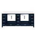 thumbnail image 7 of 84 In W X 22 D Navy Blue Double Bath Vanity - White Quartz Countertop, Solid Wood, Soft Close Function, Scratch & Stain , Ample Storage Space 84"x22" With Wood Frame, Hardware, And Abundant, 7 of 7