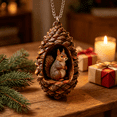 thumbnail image 4 of Torqee Christmas Forest Animal Acorn Ornaments 2D Cozy Ornaments Xmas Tree Decor,Personalized Pine Cone Animal Decoration Acrylic Flat Woodland Creature Hanging Ornament,Animal Lovers(Squirrel), 4 of 4