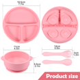 thumbnail image 2 of 8Pcs Baby Feeding Set with Spoon Fork Non-Slip Baby Suction Plates and Bowls Dishwasher Safe Kids Divided Plate Self Feeding Utensils Portable for Toddler Home(Green+Gray), 2 of 9