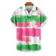 thumbnail image 4 of Blusa y camisa de manga corta con cuello vuelto para hombre, informal, a la moda, con estampado de bolsillo y botones, de poliéster., 4 of 5