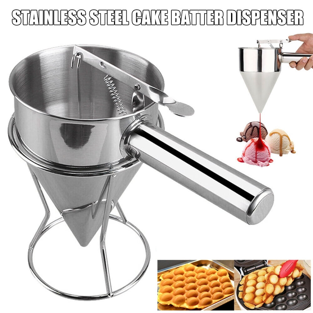 Hogar y cocina dispensadores de nata stainless steel donut cupcake batter dispenser funnel 