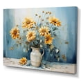 thumbnail image 2 of Designart "Rustic Blue Sunflower Display" Sunflowers Canvas Art Print, 2 of 7