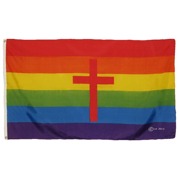 3x5 Christian Rainbow Pride Flag 3'x5' Banner grommets