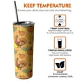 thumbnail image 6 of 20oz Happy Thanksgiving Turkey Fall Leaves Pumpkin Skinny Tumblers Stainless Steel Tumbler with Lid and Straw,Vacuum Insulated Double Wall Travel Tumbler Cups with Cleaning Brush for Coffee,Tea, 6 of 6