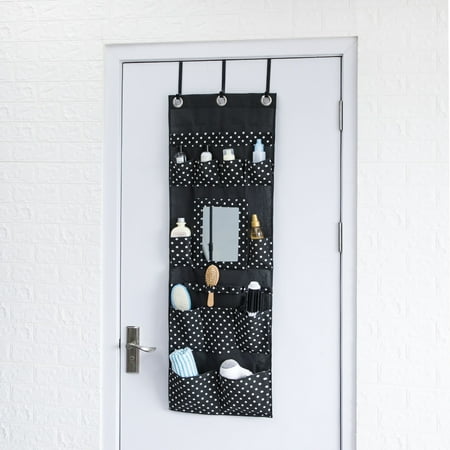 Mainstays Over The Door Organizer With Mirror Black Walmart Com
